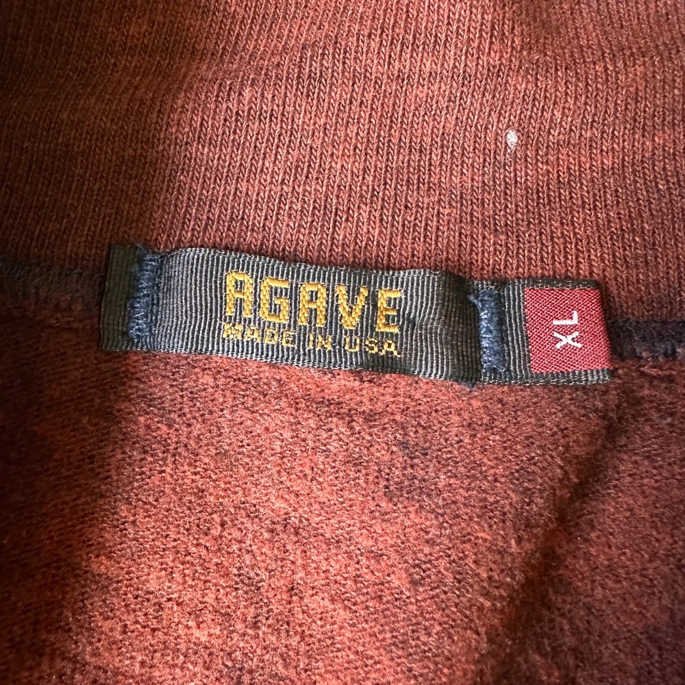 Agave Henley Pullover Mens XL Long Sleeve Mock Neck Button Rust Red USA Casual - Picture 6 of 10